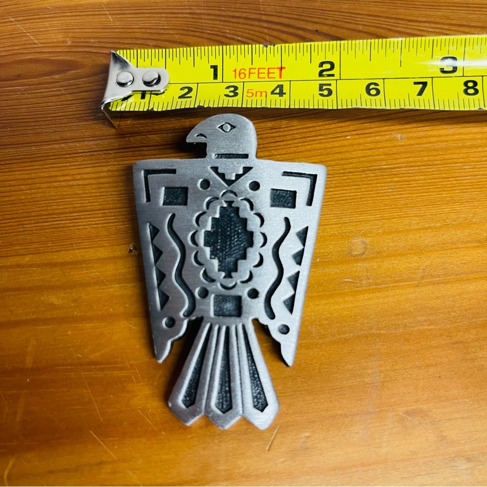 Silver Thunderbird Bird Bolo Tie Southwestern Western Native American Style - Picture 6 of 7